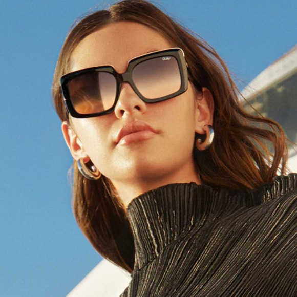 Quay Australia TOTAL VIBE REMIXED Square Women Sunglasses - Black/Multi - NWT - Picture 3 of 12